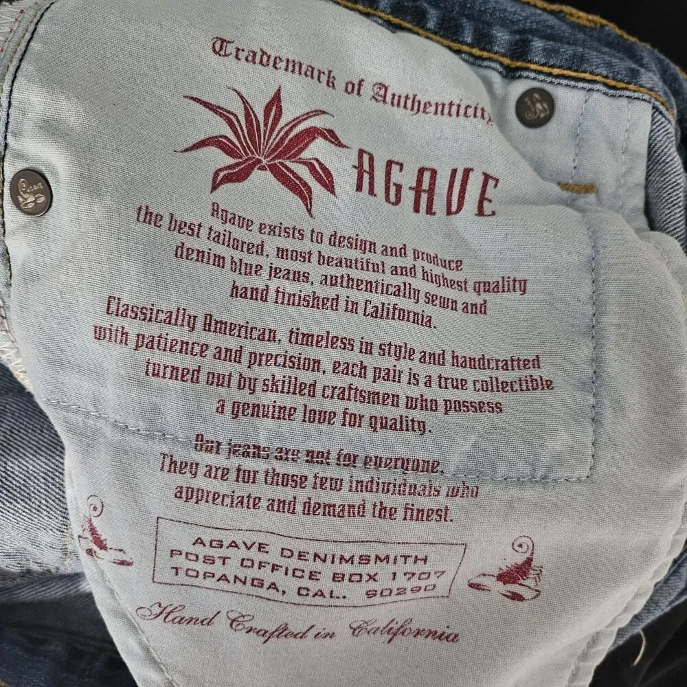 Agave Denim The Cowboy Bootcut Jeans Vintage Y2K Low Rise Made in USA Size 34